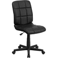 Vinyl Contemporary Chair, 16-3/4" to 21-3/4, Black
