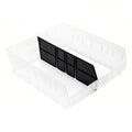 Plastic Long Bin Dividers, Black, 16 in L, 6 in H, 6 PK