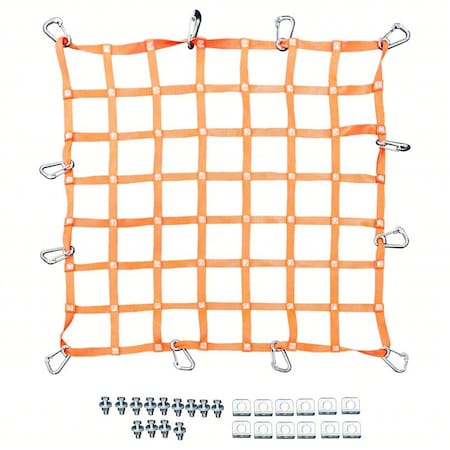 Safety Netting System, Orange, 4 ft L