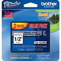 Black On Clr Label Tape, 0.47"X26.2ft, PK2