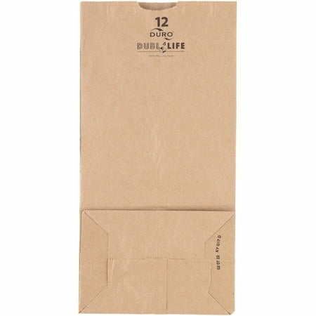 Grocery Bag Flat Bottom 12 lb Brown, Pk500