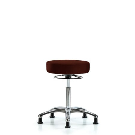 Vin Stool without Back Chrome-Medium Bench Ht with Stationary Glides in Burgundy Trailblazer Vin