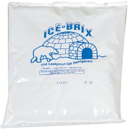 Ice-Brix Cold Packs, 6-1/4" x 6" x 1", White, 18/Case
