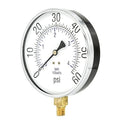 Pressure Gauge, 1/4 in NPT, Bottom Location