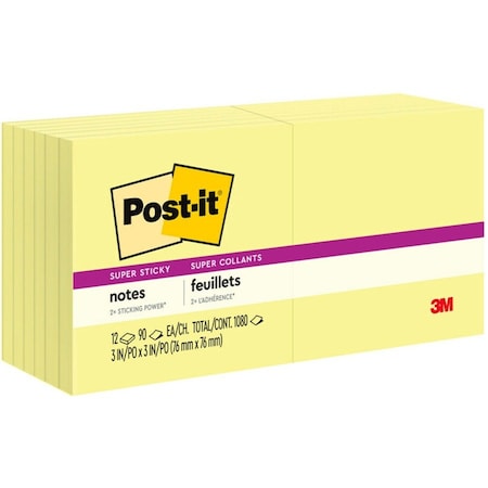 Pads in Canary Yellow, 3" x 3", 90 Sheets/Pad, PK12