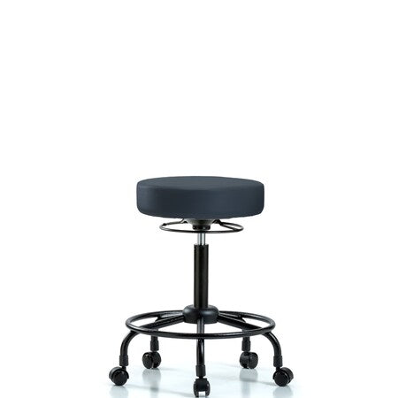 Vin Stool without Back-Medium Bench Height with RT Base and Casters in Imperial Blue Trailblazer Vin
