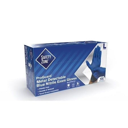 Nitrile PF Blue Exam Glove, Large, PK100