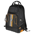 Tool Backpack, Black/Orange, 1680d Ballistic Weave Body; Hard Molded Polypropylene Bottom