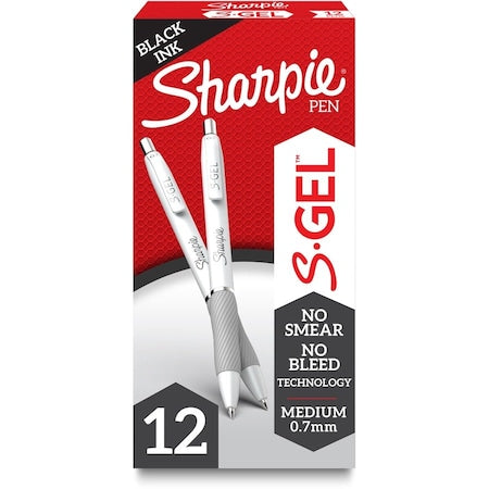 Pen Set, Black, Non-Erasable, Gel, PK12