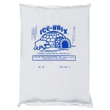 Ice-Brix Cold Packs, 8" x 6" x 1-1/4", White, 12/Case