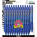 Z-Grip Ballpoint Pen, Retractable, Medium 1 mm, Blue Ink, Translucent Blue/Blue Barrel, PK24