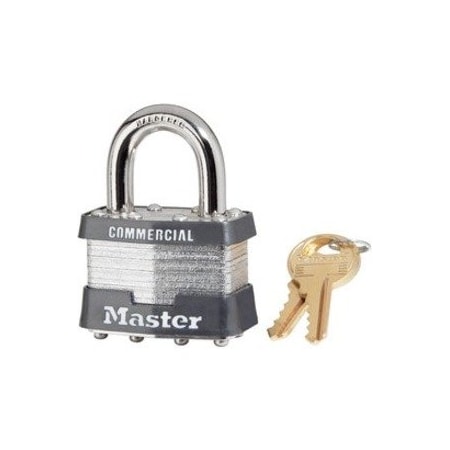 Padlock, Keyed Different, Standard Shackle, Rectangular Steel Body, Steel Shackle, 3/4 in W