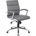 Executive CaressoftPlus Chair with Metal Chrome Finish, Mid Back