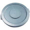 BRUTE(R) 32 gal Trash Can Lid, Flat Gray, Resin, 0 Openings 22 1/4 in W/Dia