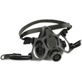 Half Mask Respirator, 7700 Series, Threaded, Silicone, NIOSH, Cartridges Not Included, Black, L