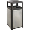 Evos 38 gal Square Outdoor Can, Black, Open Side, Galvanized Steel, 21 in