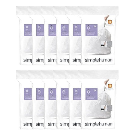 8 gal Custom Fit Trash Bags, 1.18 mil, White