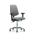 Desk Chair Fab Desk Chair,Med,Bk,Glds,Gry, Adjustable Arms, 19"" to 24"" Height, Fabric, Grey