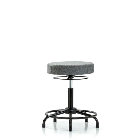 Rutledge Fab Stool without Back-Medium Bench Height with RT BaseandStat Glides in Gray Fab