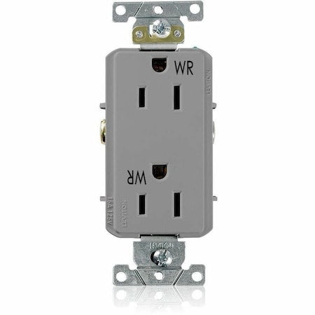 Receptacle Outlet, 15A, Gray, 125V