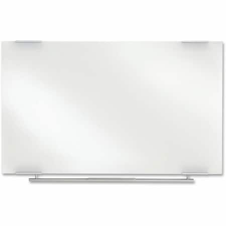 Dry Erase Board, Glass, 36 in, 60 in, No Frame Frame, Ultra White, Gloss