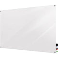 Dry Erase Board, Glass, 24 in, 36 in, No Frame Frame, White, Gloss