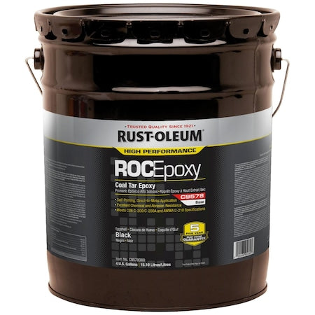 Coal Tar Epoxy Coating Base, Black, Matte, 5 gal, 100 to 130 sq ft/gal, C9578 Series