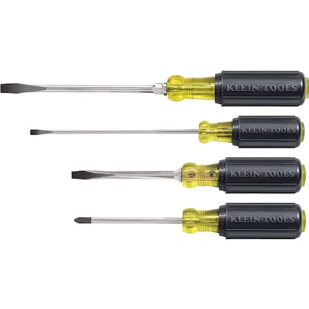 Screwdriver Set, Slotted and Phillips, 4-Piece