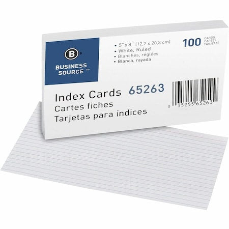 Index Cards,White,Ruled,PK5
