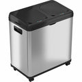 16 gal Rectangular Recycling Bin, Touchless Sensor, Satin Black/Satin Alum, Stainless Steel