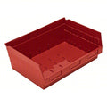Economy nesting shelf bin, Plastic, Red, 6 in H, 16 1/2 in W, 11 5/8 in L