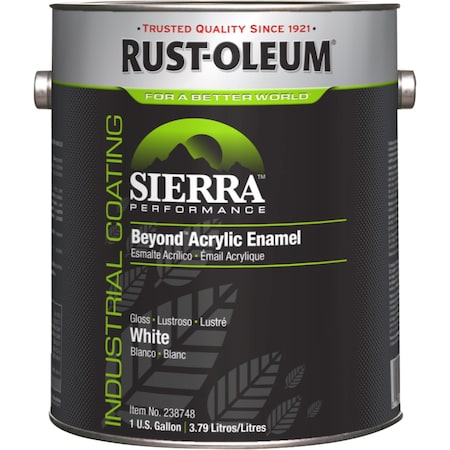 Interior/Exterior Paint, Glossy, Water Base, White, 1 gal