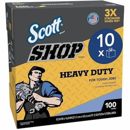 Scott Dry Wipe, 10 Sheets, No Roll, Blue, 10 PK
