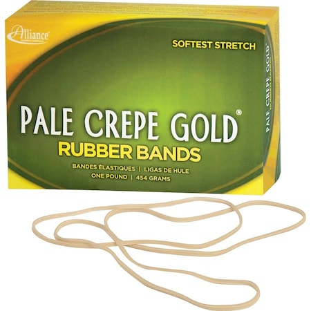 Pale Crepe Gold Rubber Bands, Size 117B, 0.06" Gauge, Golden Crepe, 1 lb Box, PK300