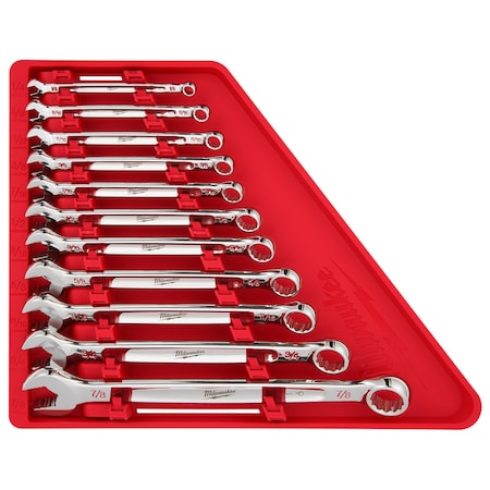Combination Wrench Set, Chrome STL, 3.7 lb