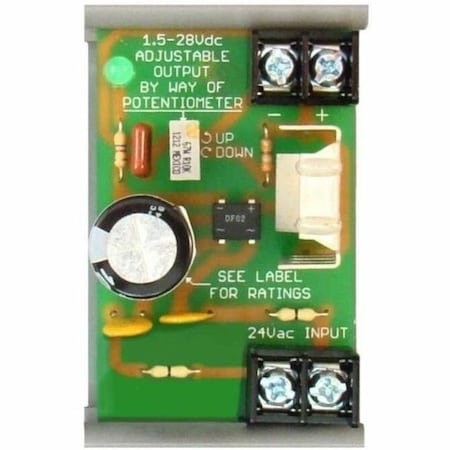 DC Power Supply, 24V AC, 1.5 to 14V DC, 300 mA, Track