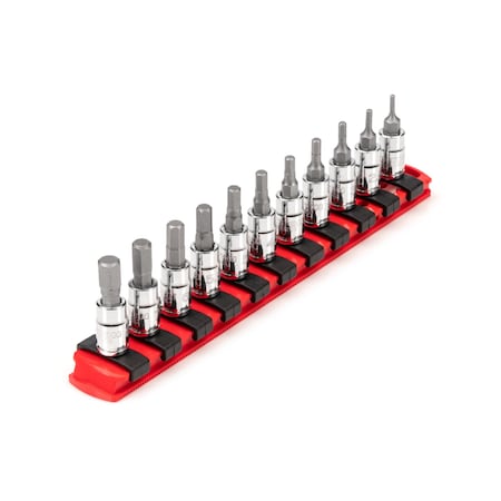 1/4 in Drive Socket Bit Set, Metric, 11 pcs