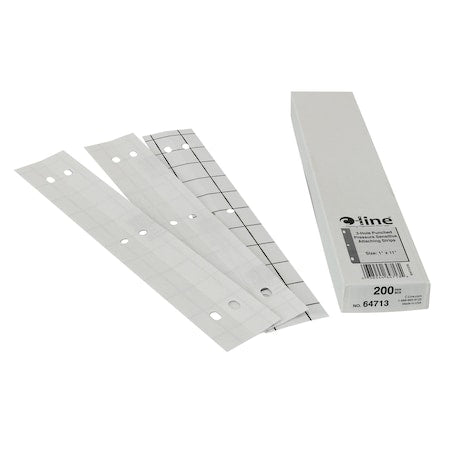 3-Hole Punched Attaching Strip, Clear, Pk200