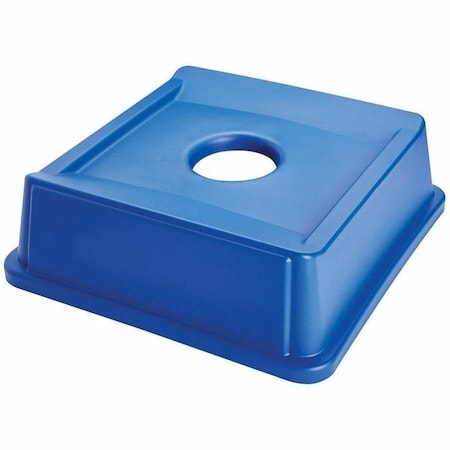 Untouchable(R) 35 gal Bottle and Can Recycling Top, Dome Blue, Resin, 1 Openings 20 in W/Dia