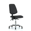Desk Chair Desk Chair,Vinyl,Med,Bk,Chrm,Glides,Blk, No Arms, 18"" to 23"" Height, Vinyl, Black