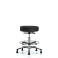 Vin Stool without Back Chr-Med Bench Ht with Chr Foot RingandStat Glides in Charcoal Trailblazer Vin