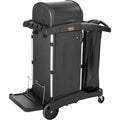 Janitor Cart, Rubber Caster, 3 Shelves