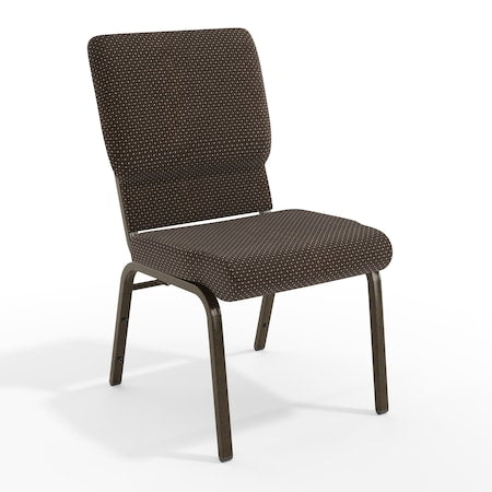 Hercules Church Chair, Brown Back, 19-1/4 in W 25" L 33-1/4" H, Fabric Seat