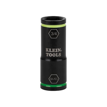1/4 in, 1/2 in Drive Flip Impact Socket Standard Socket, Manganese Phosphate