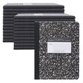 Case of Black Marble Comp Notebooks, College Ruled, 100 sht, 15 lb Paper, 9.75"x7.75", Hard Cover, PK24