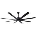 Ceiling Fan, 72 in Blade Dia, 8 Blades, 5 Speeds, 120V AC, Matte Black