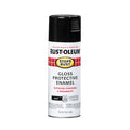Spray Paint, Black, Gloss, Solvent, 12 oz