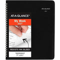 DayMinder Open-Schedule Weekly Appointment Book, 8.75 x 7, Black Cover, 12-Month (Jan to Dec): 2025