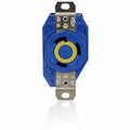 Flanged Locking Receptacle, L5-30R, 30 A, 125V AC, Single Phase, 2 Pole, Flush Mount, Blue