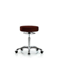 Rutledge Vin Stool without Back Chrome-Medium Bench Height with Casters in Burgundy Trailblazer Vin